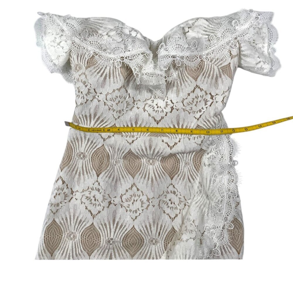NWT Selfie Leslie September Lace Mini Dress White SZ XS Bridal Shower Dress - Picture 6 of 11